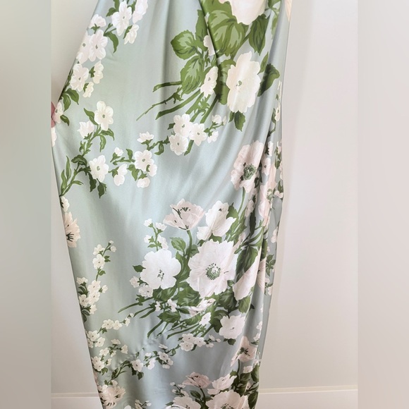NEW Reformation Anaiis Long Silk Dress Tarragon Green Floral | US 6 UK 10 - Picture 12 of 16